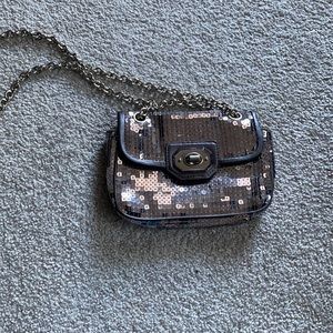 Coach silver sequin small crossbody